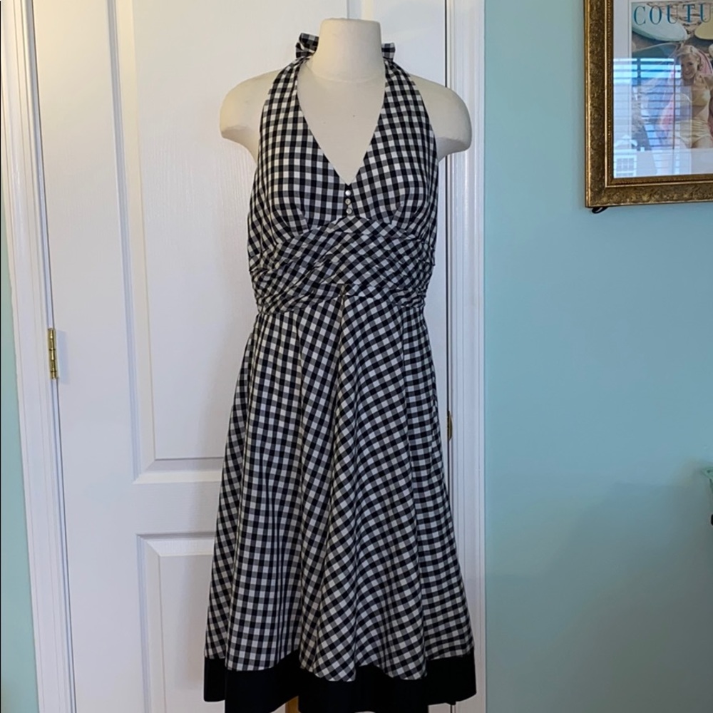 Robbie Bee Checked halter dress